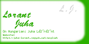 lorant juha business card